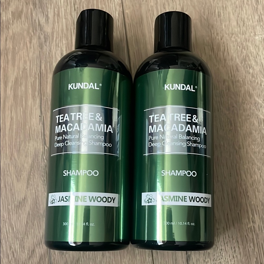 Kundal Tea Tree & Macadamia jasmine woody Korean hair care 2X Shampoo Set NEW